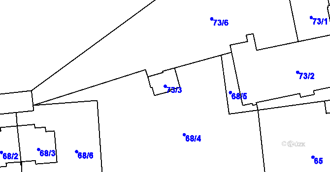 Parcela st. 73/3 v KÚ Blížejov, Katastrální mapa