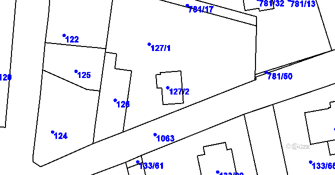 Parcela st. 127/2 v KÚ Blížejov, Katastrální mapa