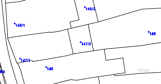 Parcela st. 147/2 v KÚ Blížejov, Katastrální mapa
