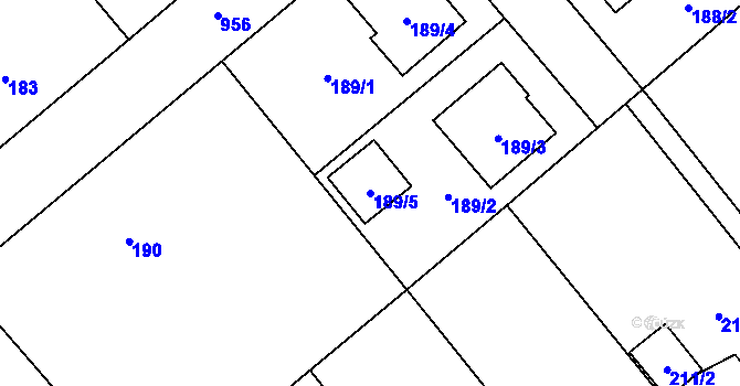 Parcela st. 189/5 v KÚ Blížejov, Katastrální mapa