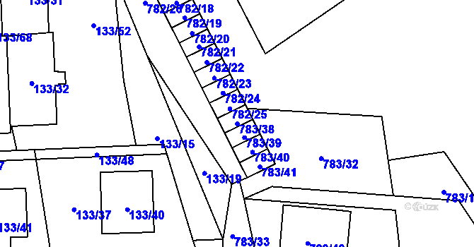 Parcela st. 783/38 v KÚ Blížejov, Katastrální mapa