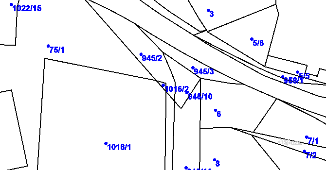 Parcela st. 1016/2 v KÚ Blížejov, Katastrální mapa