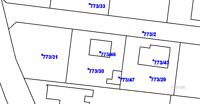Parcela st. 773/46 v KÚ Blížejov, Katastrální mapa
