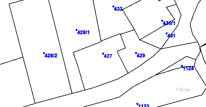 Parcela st. 427 v KÚ Chotiměř u Blížejova, Katastrální mapa