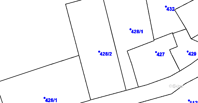 Parcela st. 428/2 v KÚ Chotiměř u Blížejova, Katastrální mapa
