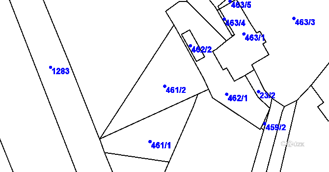 Parcela st. 461/2 v KÚ Chotiměř u Blížejova, Katastrální mapa