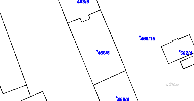 Parcela st. 468/5 v KÚ Chotiměř u Blížejova, Katastrální mapa