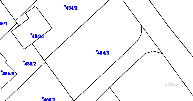 Parcela st. 484/3 v KÚ Chotiměř u Blížejova, Katastrální mapa