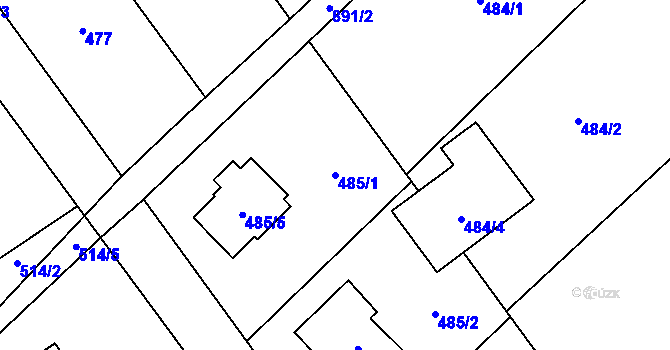 Parcela st. 485/1 v KÚ Chotiměř u Blížejova, Katastrální mapa