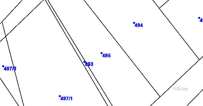 Parcela st. 495 v KÚ Chotiměř u Blížejova, Katastrální mapa