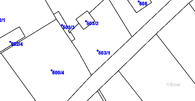 Parcela st. 503/1 v KÚ Chotiměř u Blížejova, Katastrální mapa