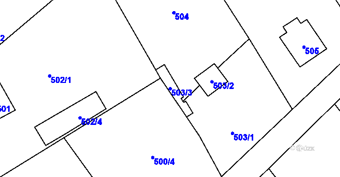 Parcela st. 503/3 v KÚ Chotiměř u Blížejova, Katastrální mapa