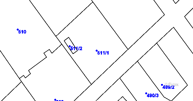 Parcela st. 511/1 v KÚ Chotiměř u Blížejova, Katastrální mapa