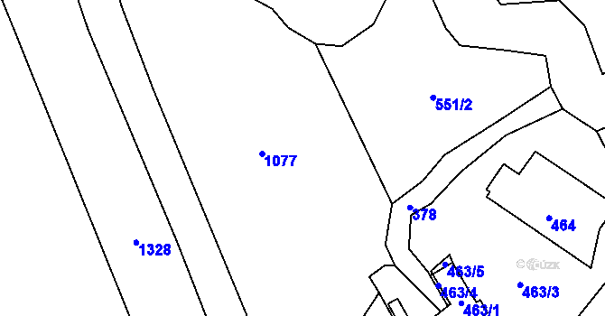 Parcela st. 551 v KÚ Chotiměř u Blížejova, Katastrální mapa