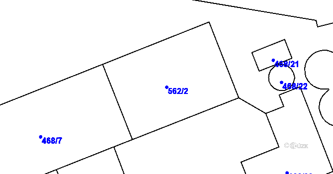 Parcela st. 562/2 v KÚ Chotiměř u Blížejova, Katastrální mapa
