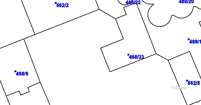 Parcela st. 562/3 v KÚ Chotiměř u Blížejova, Katastrální mapa