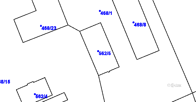 Parcela st. 562/5 v KÚ Chotiměř u Blížejova, Katastrální mapa