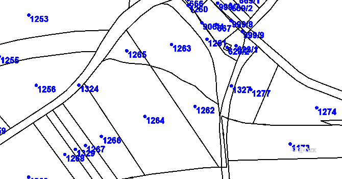 Parcela st. 625 v KÚ Chotiměř u Blížejova, Katastrální mapa