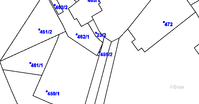 Parcela st. 459/2 v KÚ Chotiměř u Blížejova, Katastrální mapa