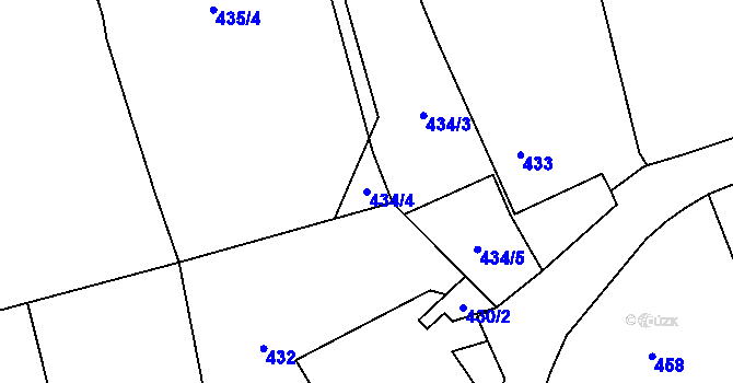 Parcela st. 434/4 v KÚ Chotiměř u Blížejova, Katastrální mapa