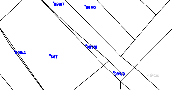 Parcela st. 999/8 v KÚ Chotiměř u Blížejova, Katastrální mapa