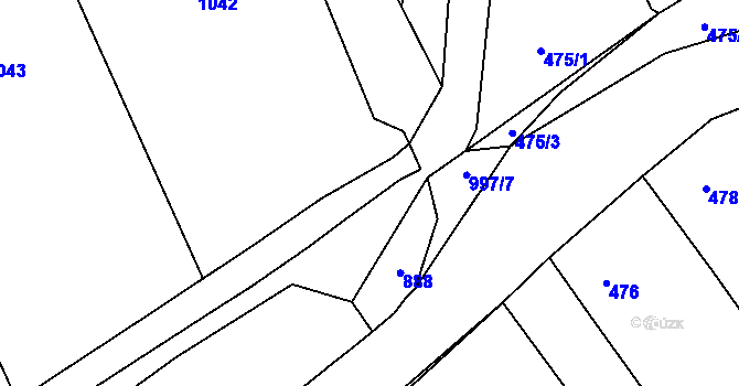 Parcela st. 1004/4 v KÚ Chotiměř u Blížejova, Katastrální mapa