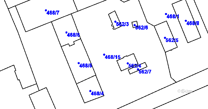 Parcela st. 468/15 v KÚ Chotiměř u Blížejova, Katastrální mapa