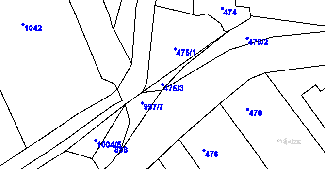 Parcela st. 475/3 v KÚ Chotiměř u Blížejova, Katastrální mapa