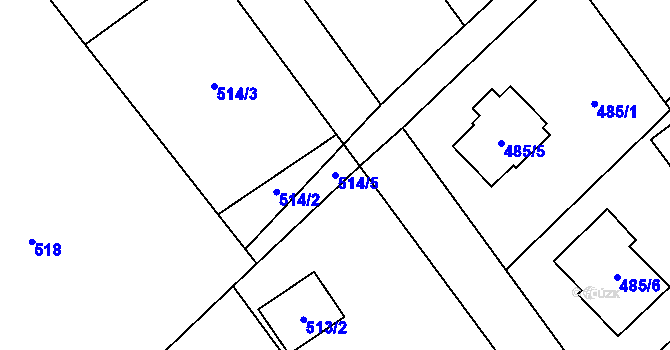 Parcela st. 514/5 v KÚ Chotiměř u Blížejova, Katastrální mapa