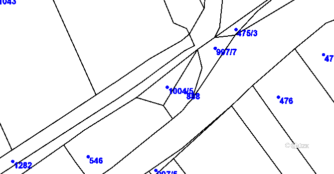 Parcela st. 1004/5 v KÚ Chotiměř u Blížejova, Katastrální mapa