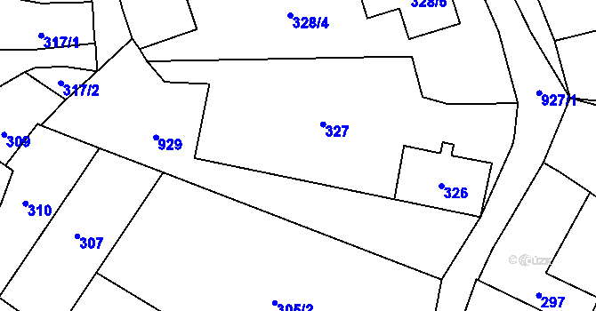 Parcela st. 327 v KÚ Přívozec, Katastrální mapa