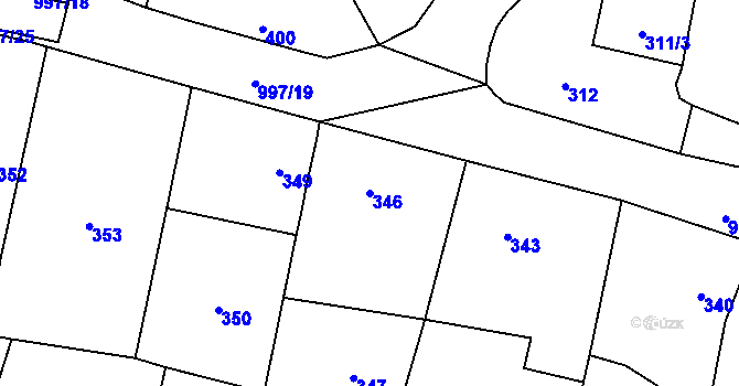 Parcela st. 346 v KÚ Přívozec, Katastrální mapa