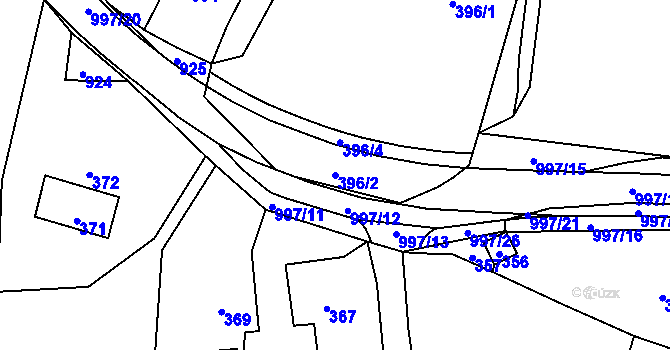Parcela st. 396/2 v KÚ Přívozec, Katastrální mapa