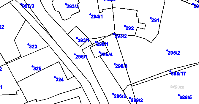 Parcela st. 295/4 v KÚ Přívozec, Katastrální mapa