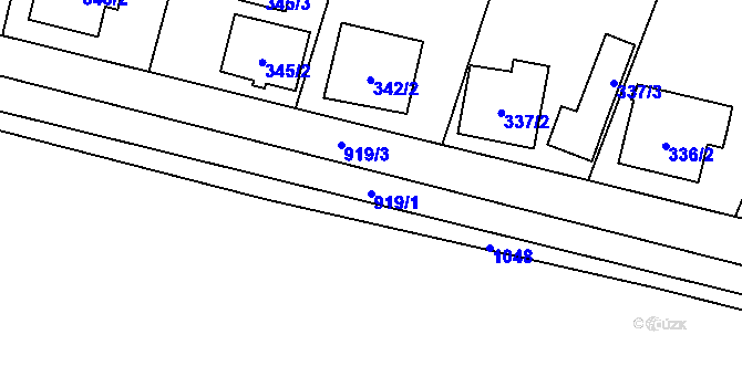Parcela st. 919/1 v KÚ Přívozec, Katastrální mapa