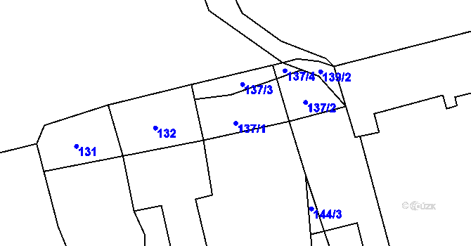 Parcela st. 137/1 v KÚ Blíževedly, Katastrální mapa