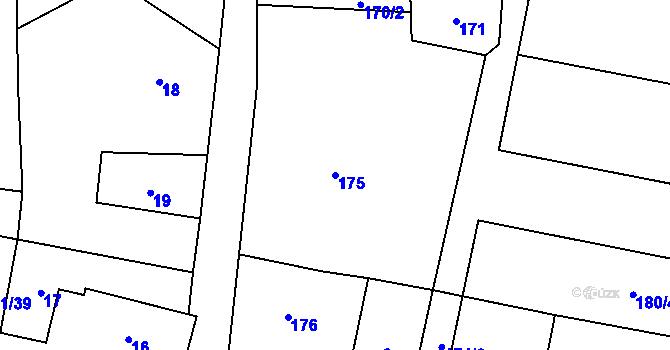 Parcela st. 175 v KÚ Blíževedly, Katastrální mapa