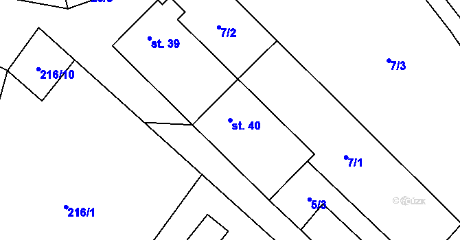 Parcela st. 40 v KÚ Hvězda pod Vlhoštěm, Katastrální mapa