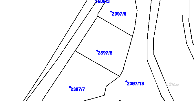Parcela st. 2397/6 v KÚ Městys Blížkovice, Katastrální mapa