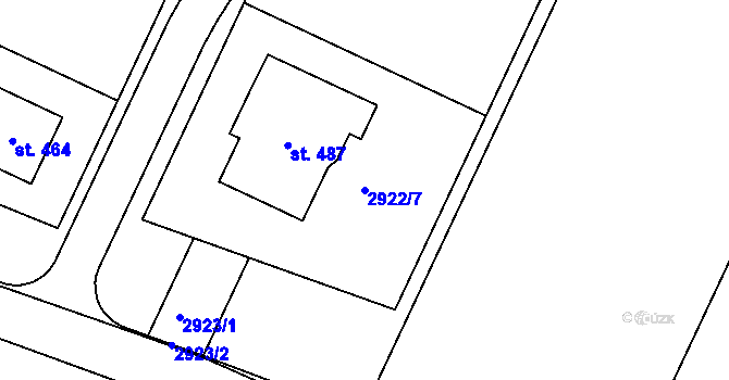 Parcela st. 2922/7 v KÚ Městys Blížkovice, Katastrální mapa