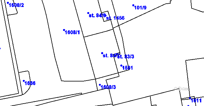 Parcela st. 84/7 v KÚ Blovice, Katastrální mapa