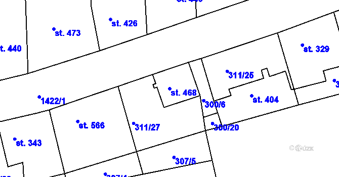 Parcela st. 468 v KÚ Blovice, Katastrální mapa
