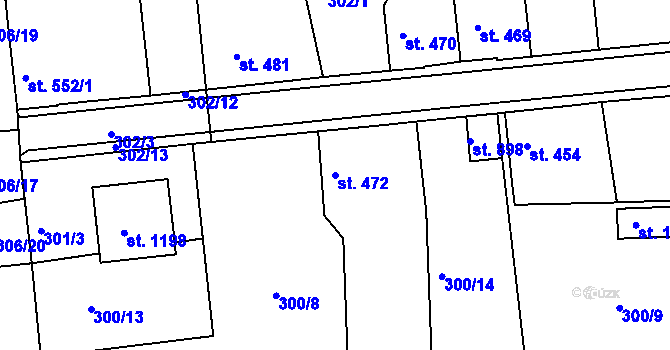 Parcela st. 472 v KÚ Blovice, Katastrální mapa