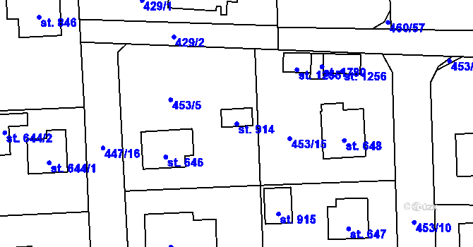 Parcela st. 914 v KÚ Blovice, Katastrální mapa