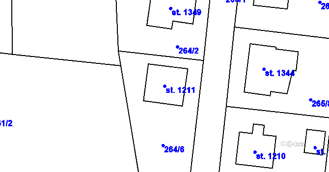 Parcela st. 1211 v KÚ Blovice, Katastrální mapa