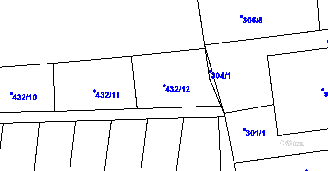 Parcela st. 432/12 v KÚ Blovice, Katastrální mapa
