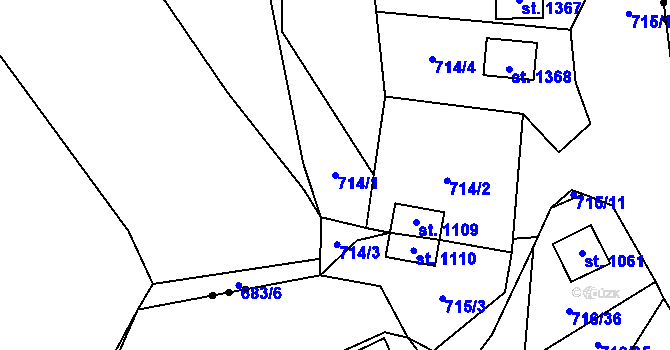 Parcela st. 714/1 v KÚ Blovice, Katastrální mapa