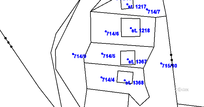 Parcela st. 714/5 v KÚ Blovice, Katastrální mapa