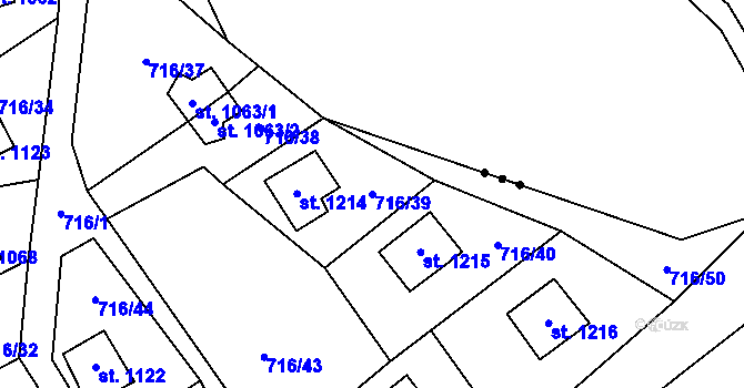 Parcela st. 716/39 v KÚ Blovice, Katastrální mapa