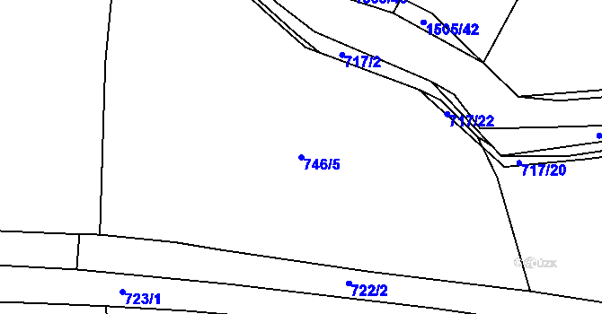 Parcela st. 746/5 v KÚ Blovice, Katastrální mapa